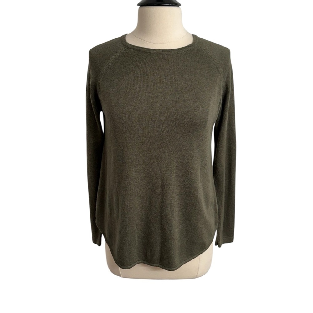 Two Twenty Five Womens Long Sleeve Crew-neck Pull-Over Sweater Olive Green, Sz S